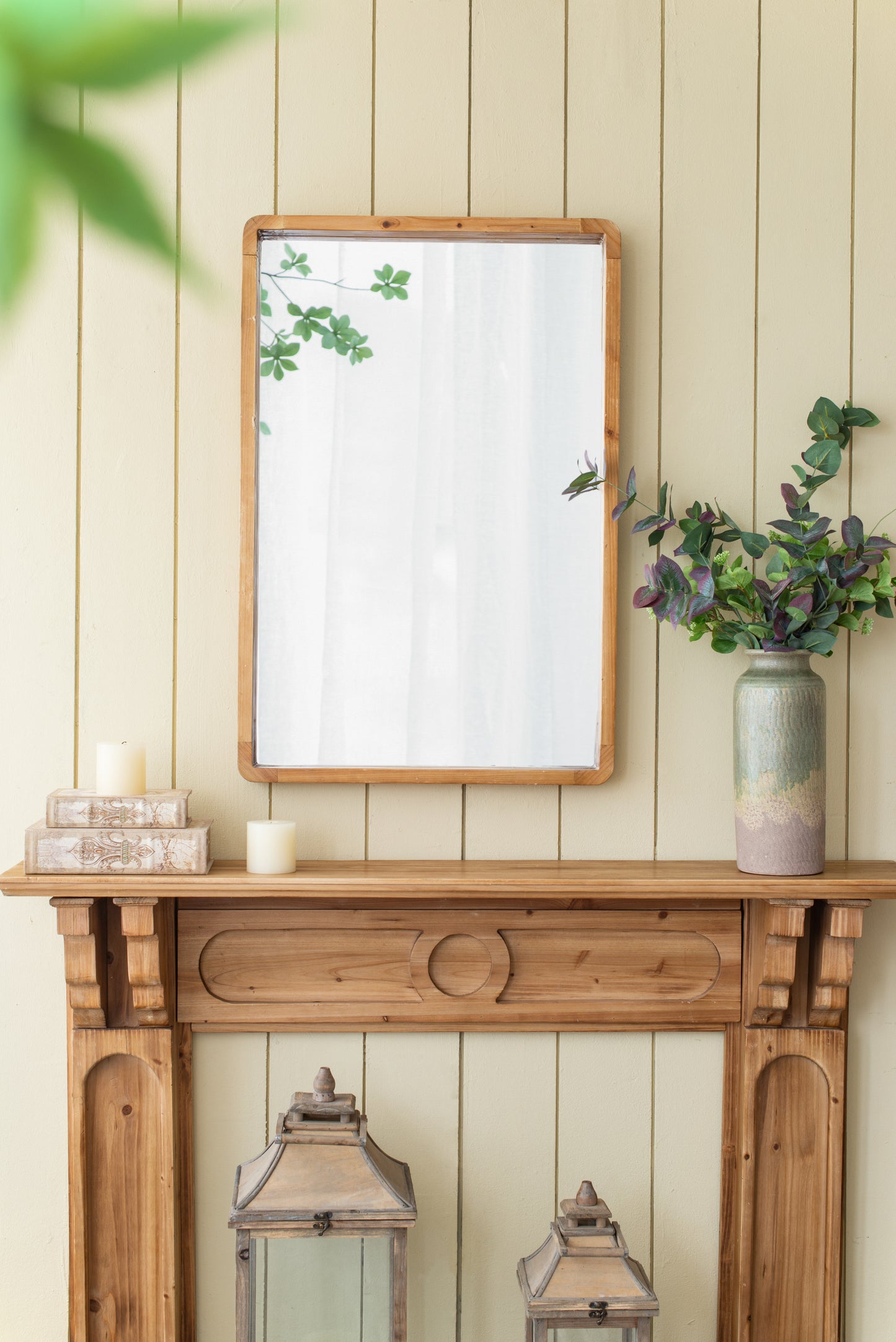 Kingsly Craftsman Farmhouse Wooden Mirror