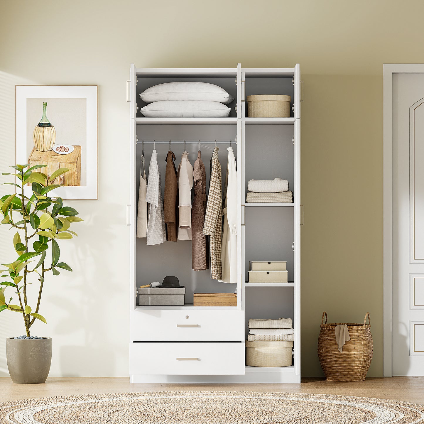 Elmcrest Contemporary Classic Mirror Wardrobe