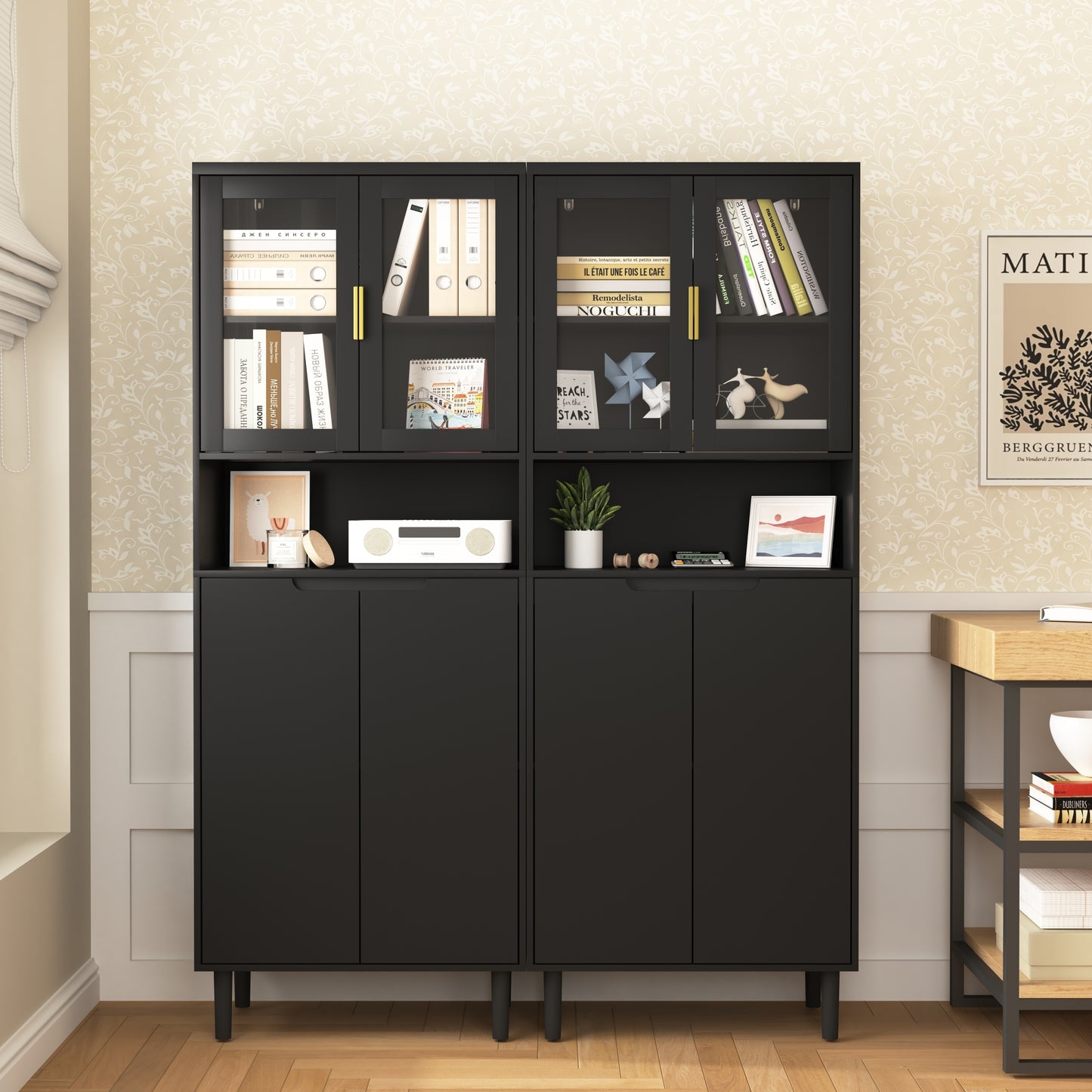Sonoma Modern Glass Storage Bedroom Cabinet