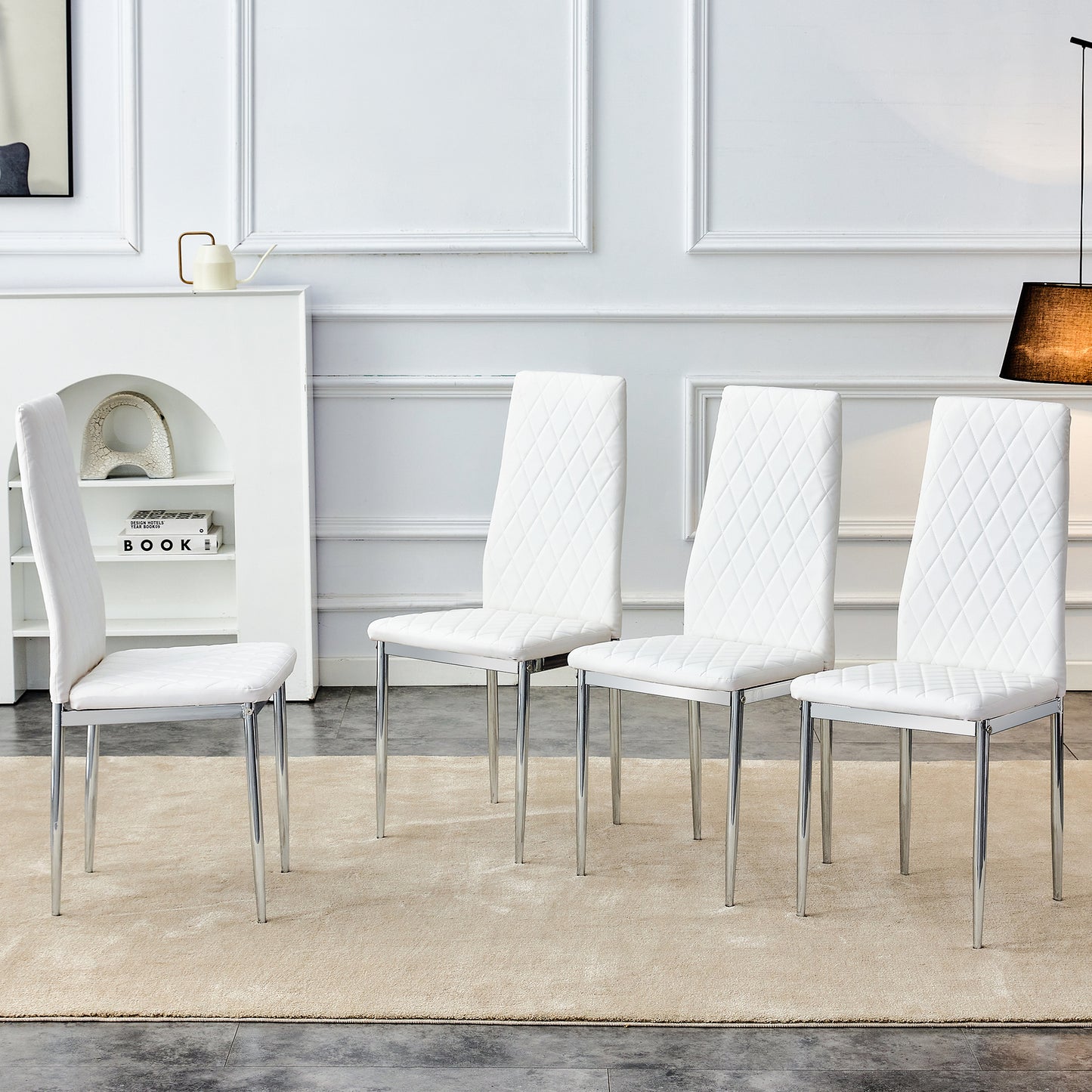 Jiron Modern Grid High-Back Chair Set