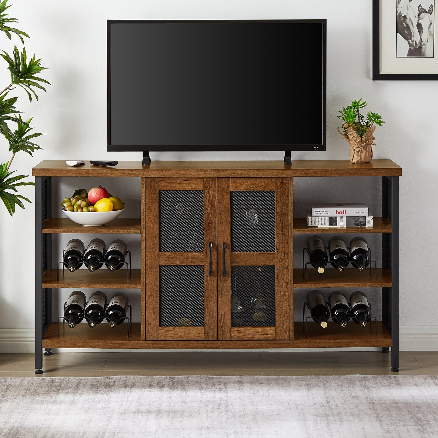 Calista Industrial Wine Bar Cabinet Sideboard