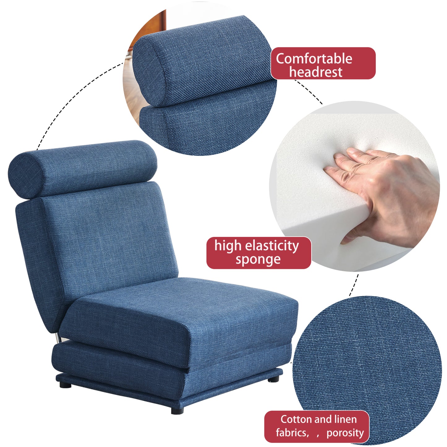 Marcel Modern Foldable Linen Sofa Chair