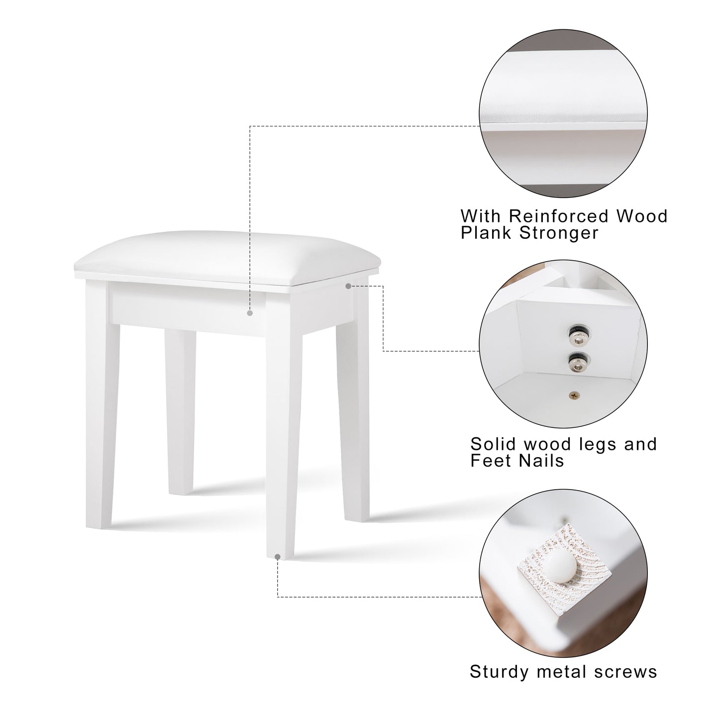Eda Modern Cushion Vanity Stool