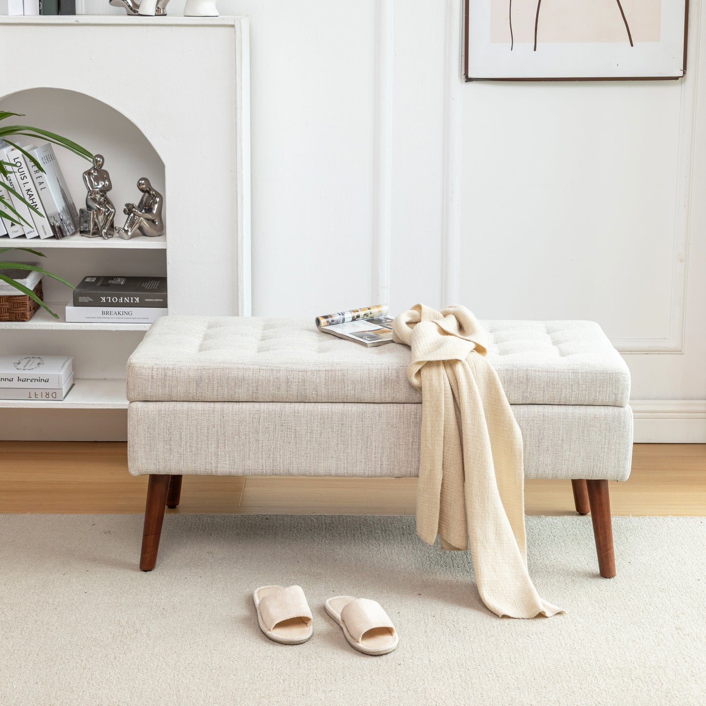Kingsly Contemporary Upholstered Storage Bench