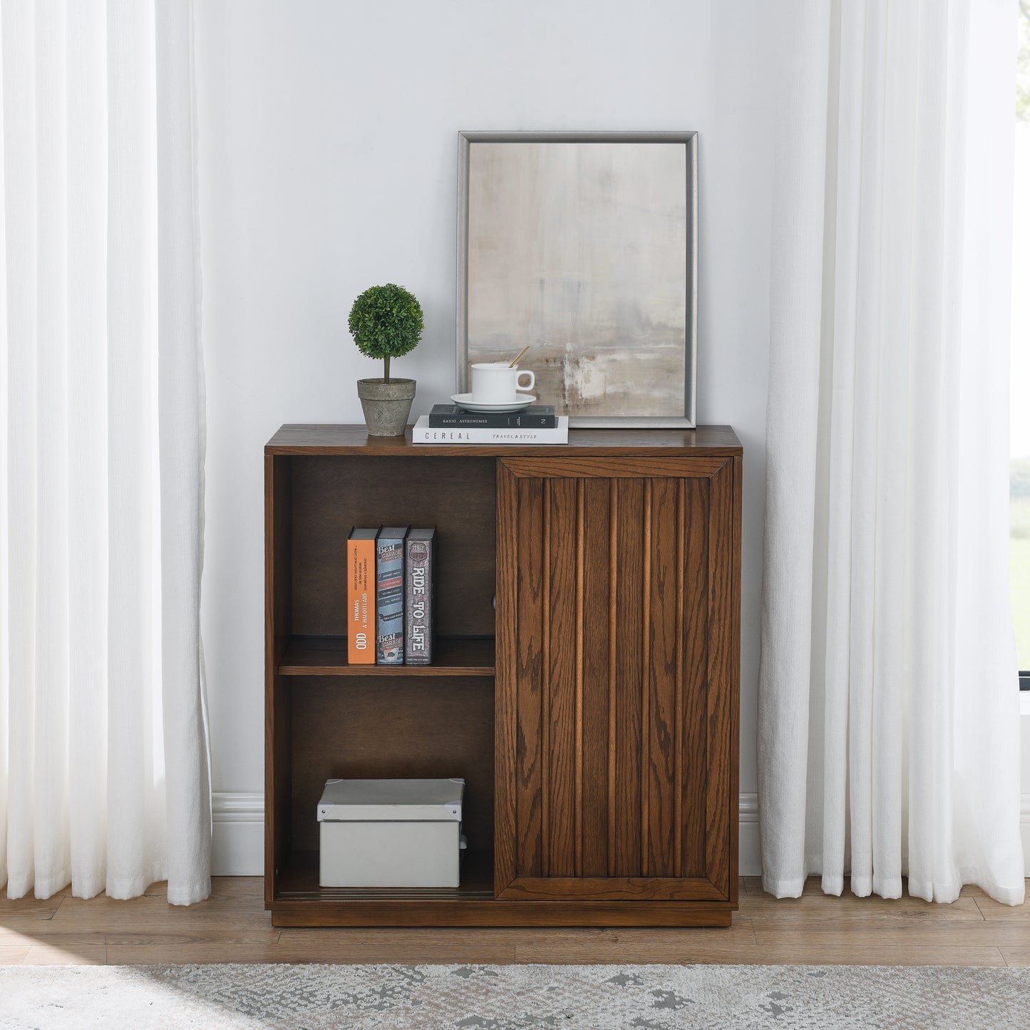 Amity Mid-Century Sliding Sideboard Cabinet