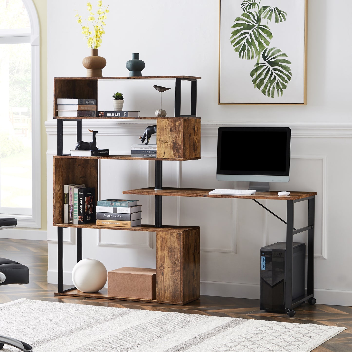 Somerset Modern Tiger L-Shaped Office Desk