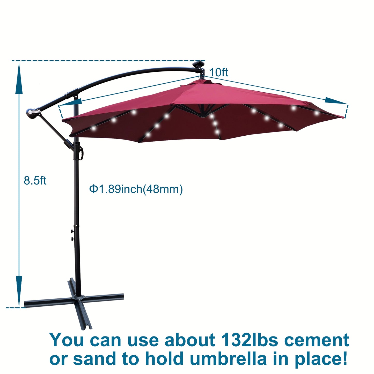 Napa Contemporary Solar LED Patio Umbrella