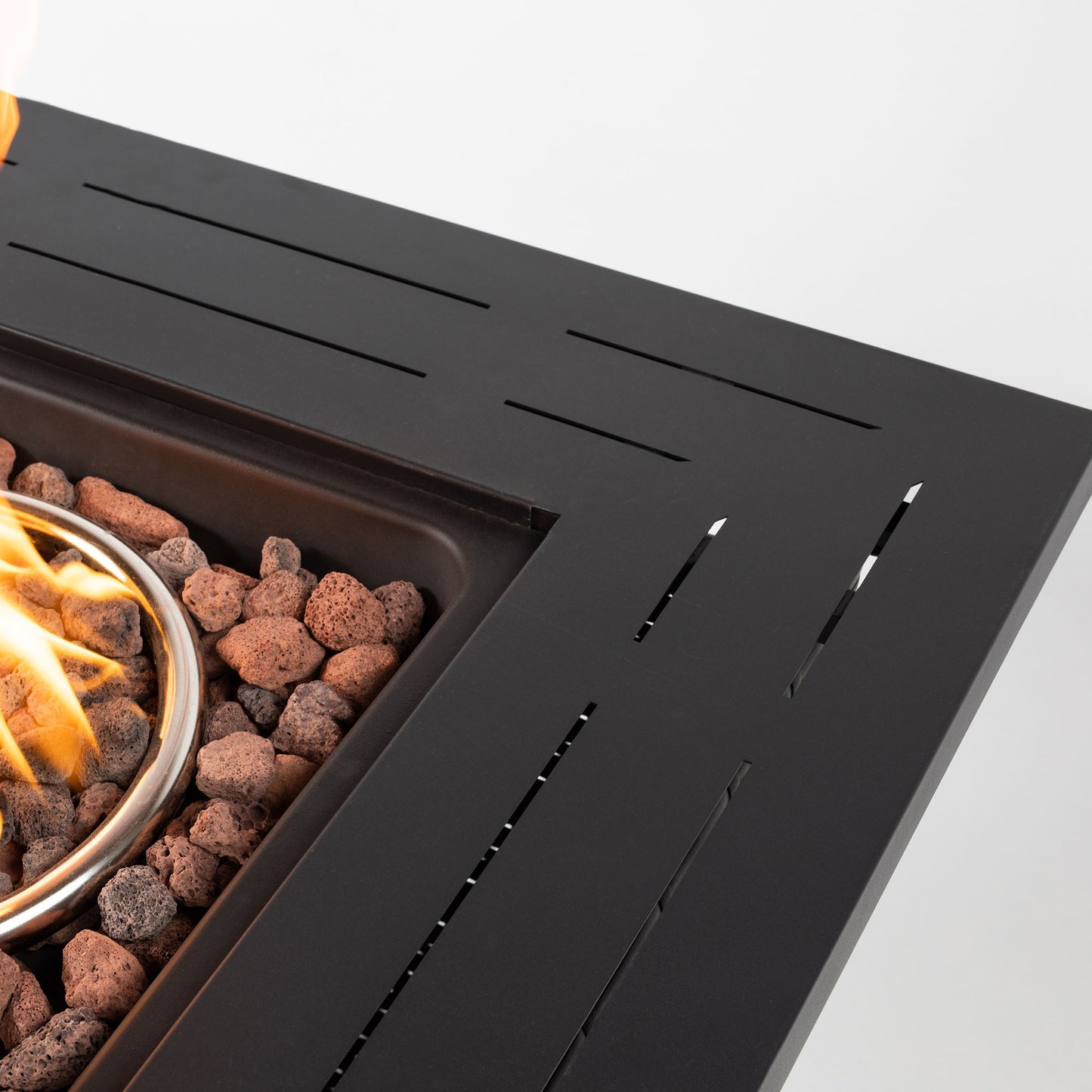 Amity Contemporary Wicker Square Fire Pit Table
