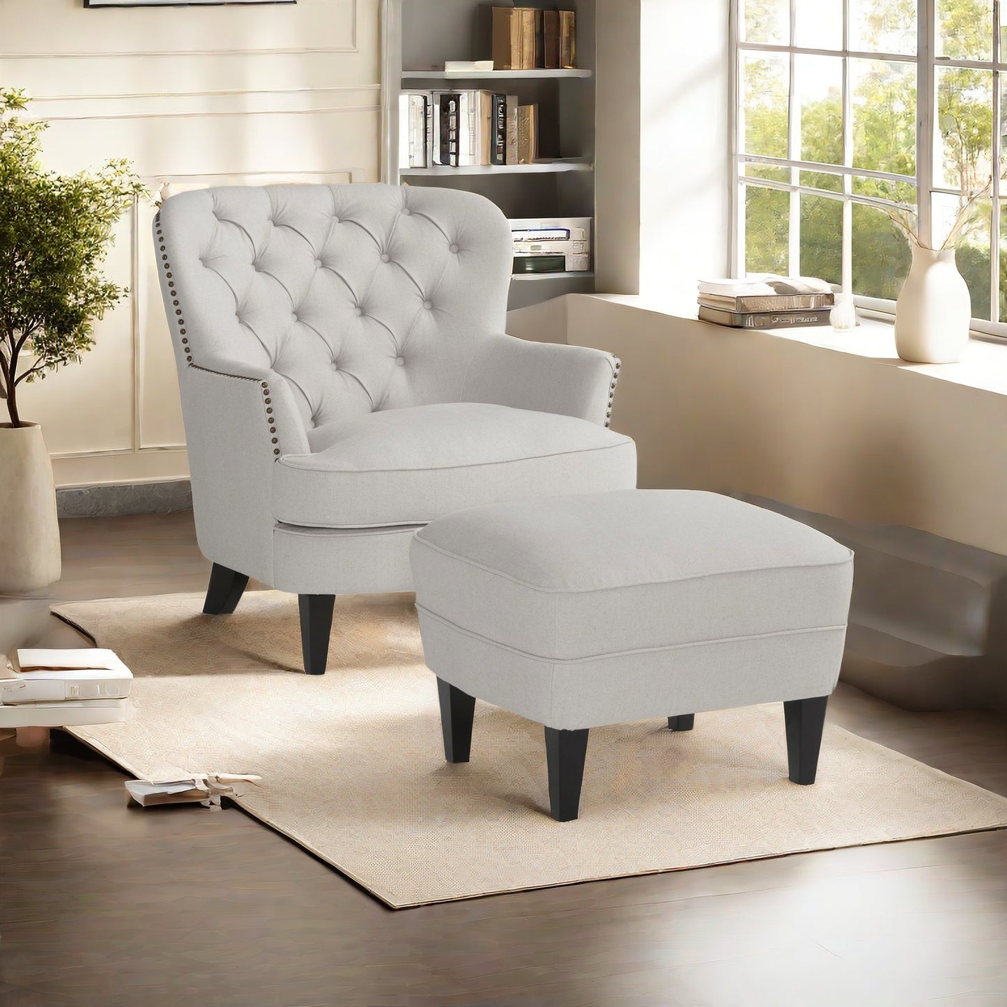 Justo Traditional Upholstered Fabric Club Chair