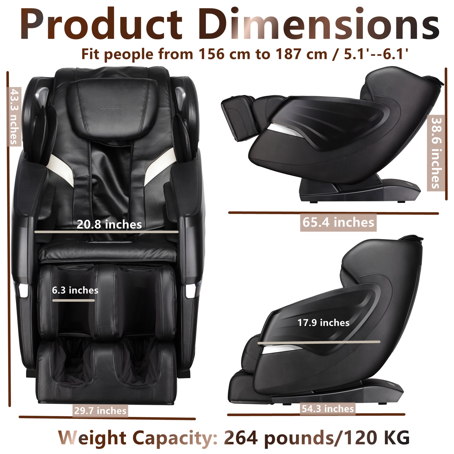 Warmsprings Modern Track Massage Recliner