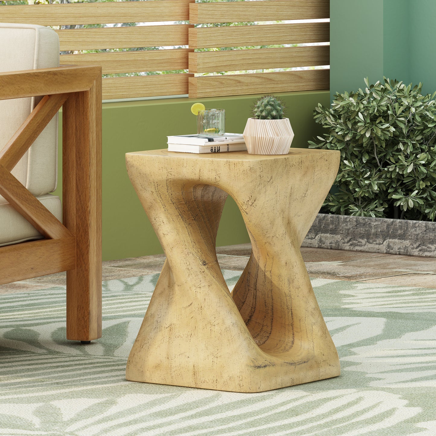 Bartholomew Craftsman Twist Shape Side Table