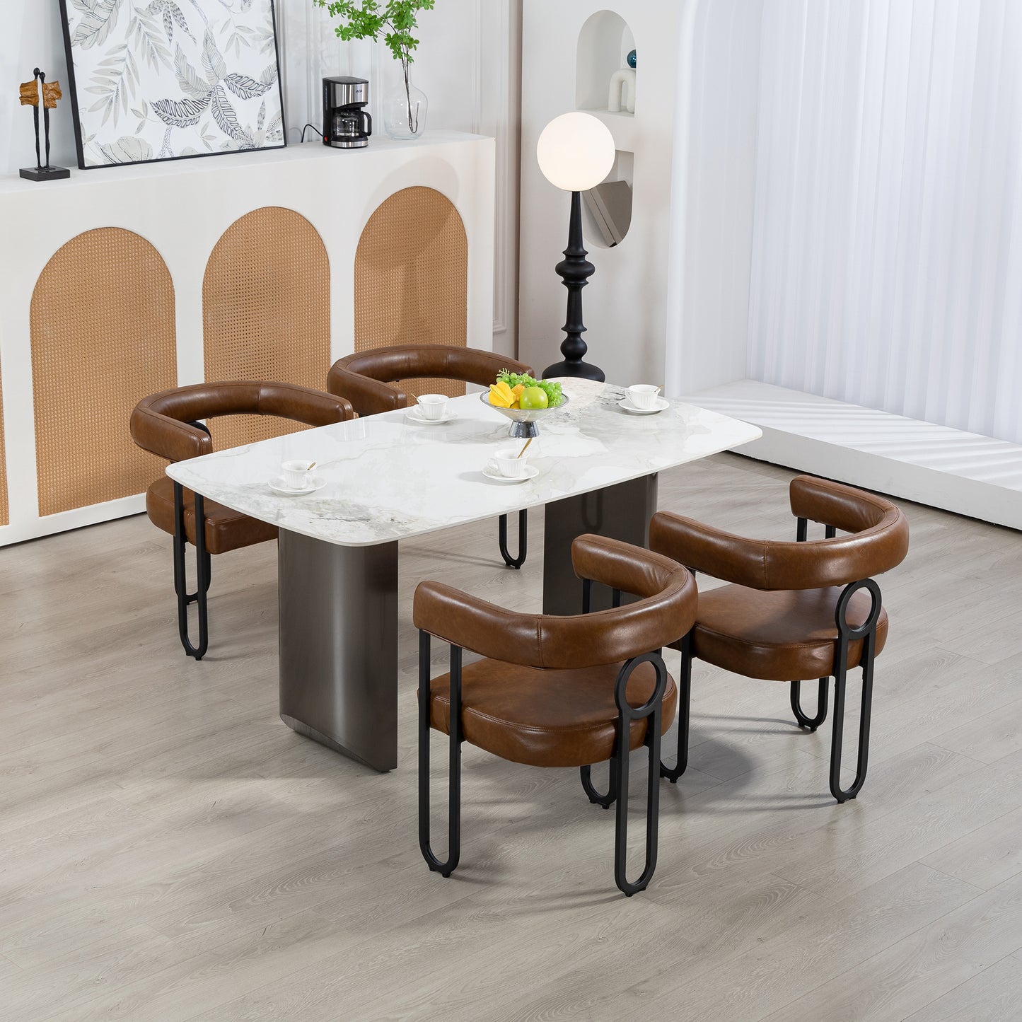 Napa Contemporary Fabric Upholstered Barrel Chairs