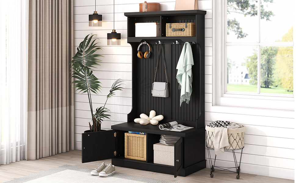 Niles Modern Storage Bench Coat Rack