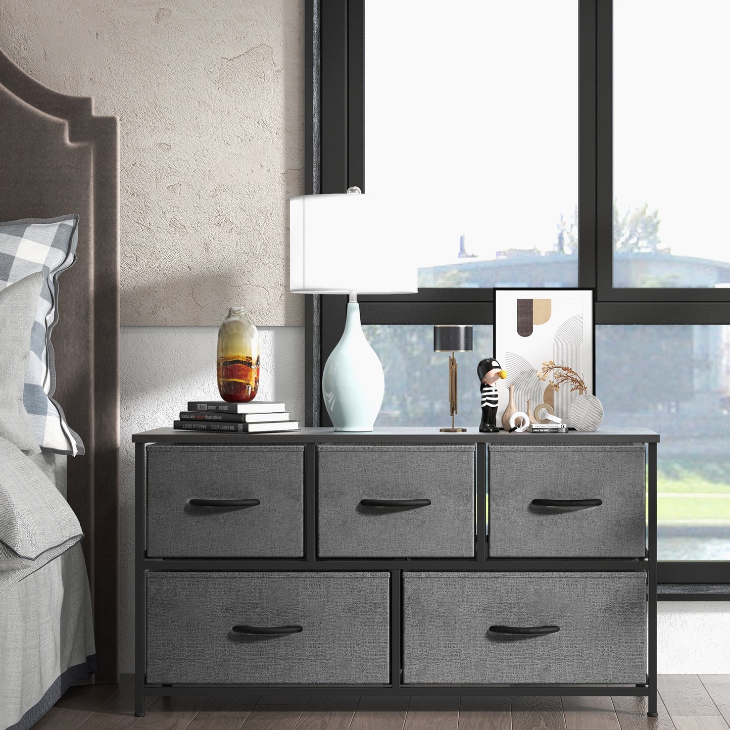 Luz Modern Fabric Dresser Cabinet Bedroom