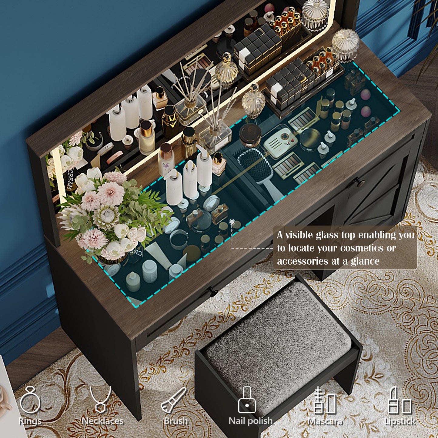 Irvington Craftsman Makeup Vanity