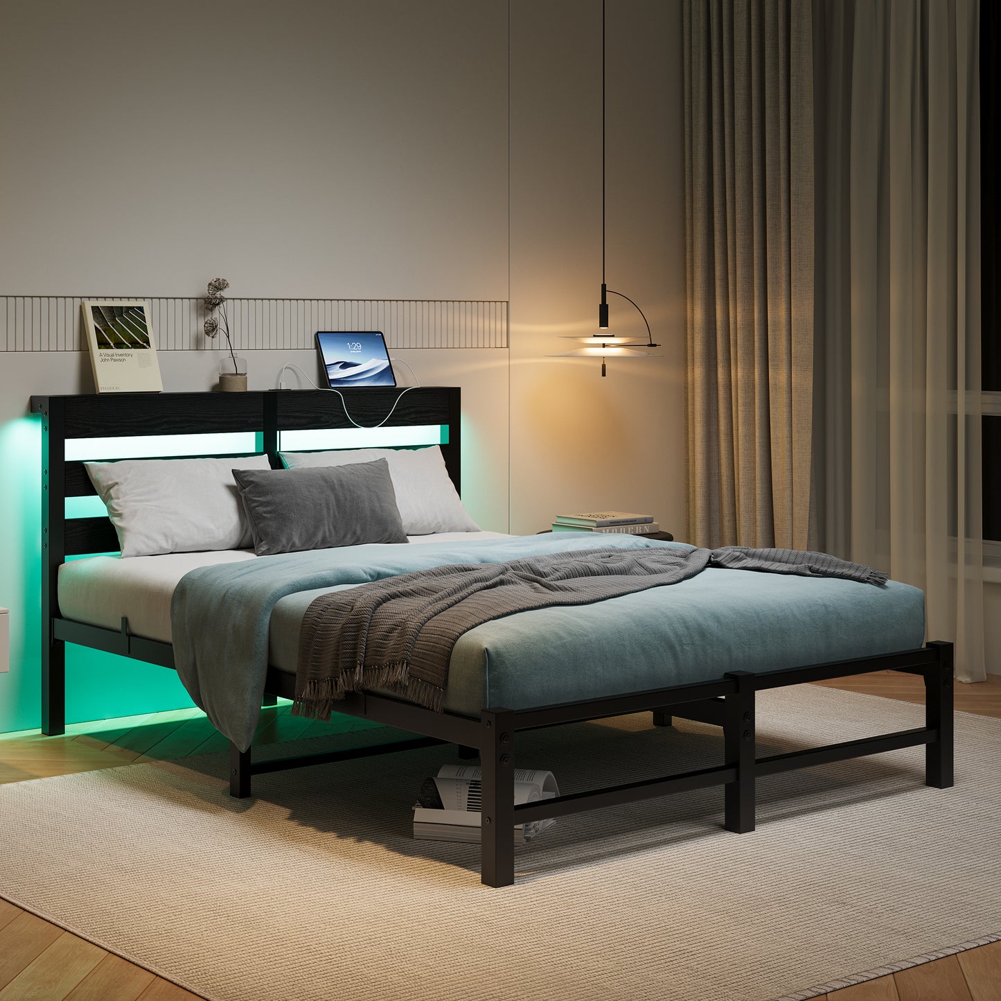 Amity Industrial Metal Storage Bed