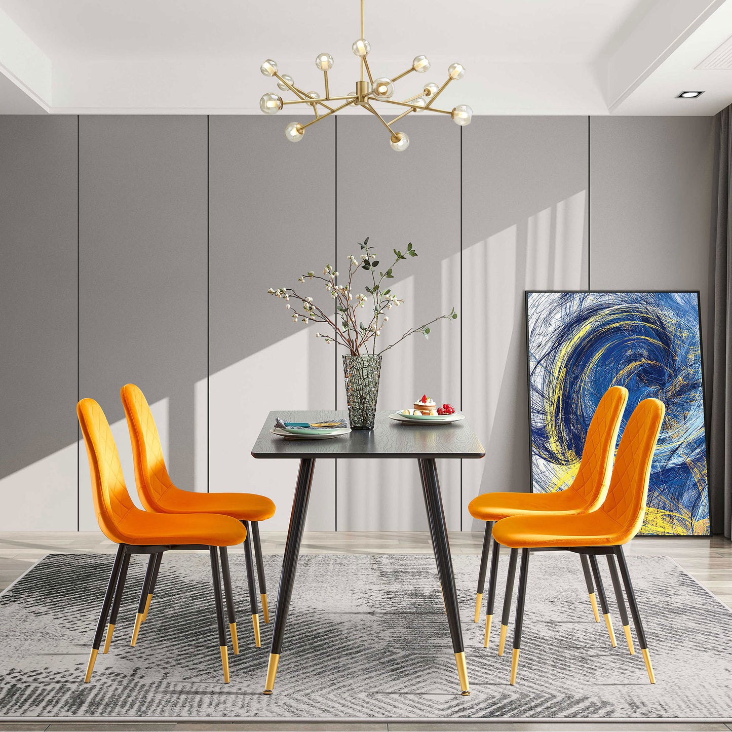 Kingsly Modern Velvet Dining Table