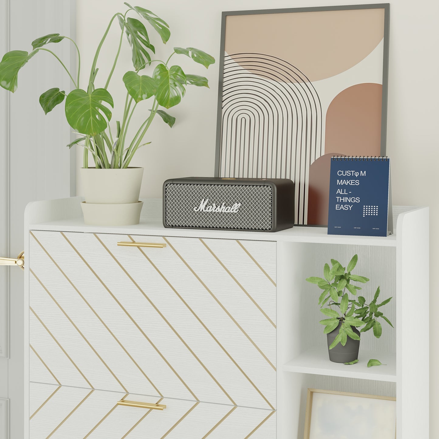 Mission Modern Slim Shoe Storage Cabinet
