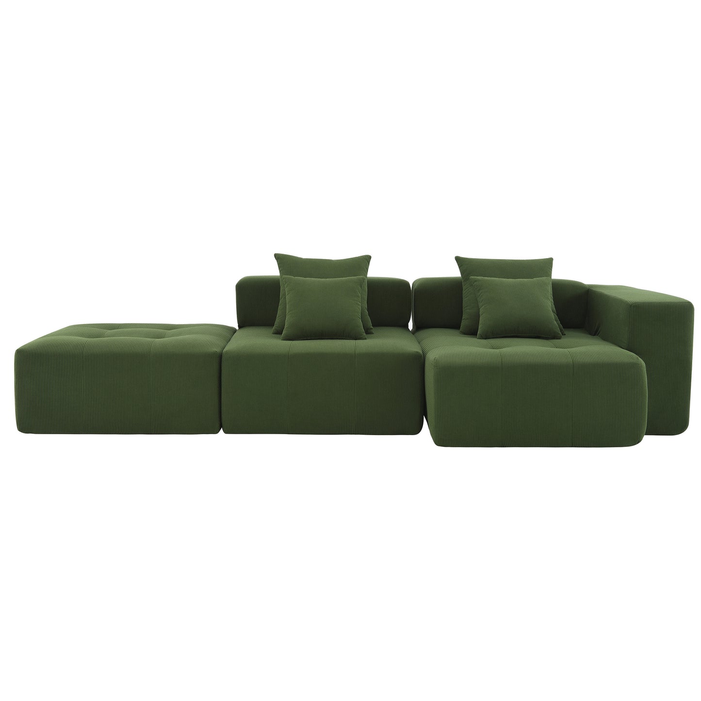 Eda Contemporary Modular Corduroy Sectional Sofa
