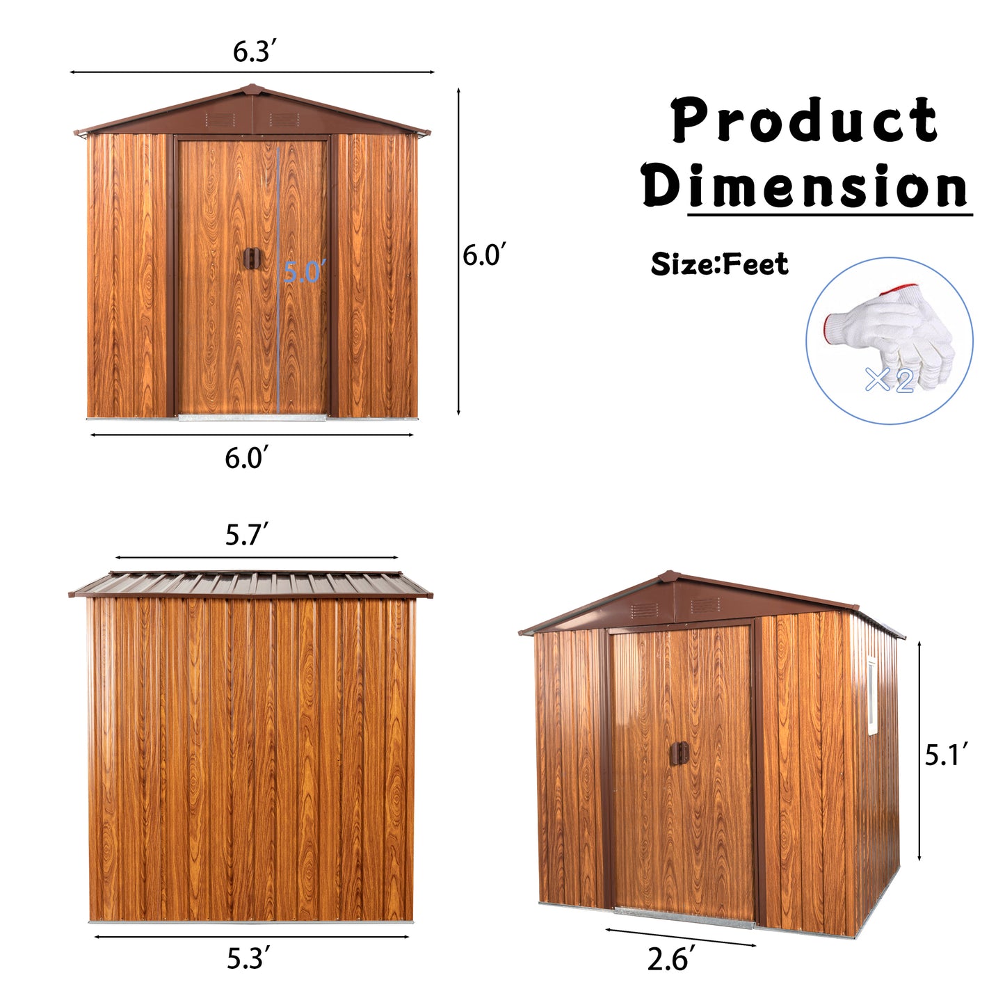 Calista Industrial Outdoor Metal Storage Shed