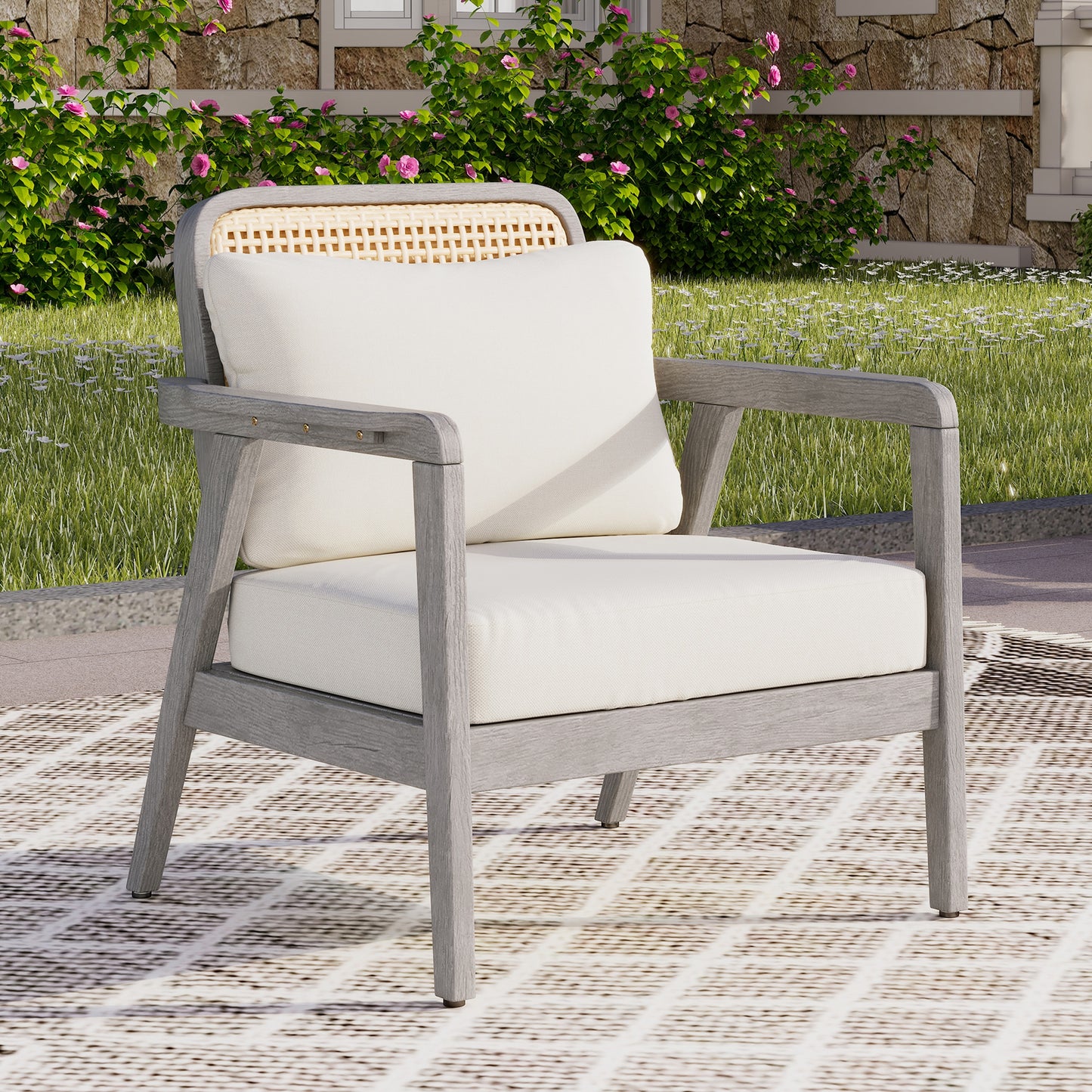 Emery Contemporary Acacia Wood Patio Chair