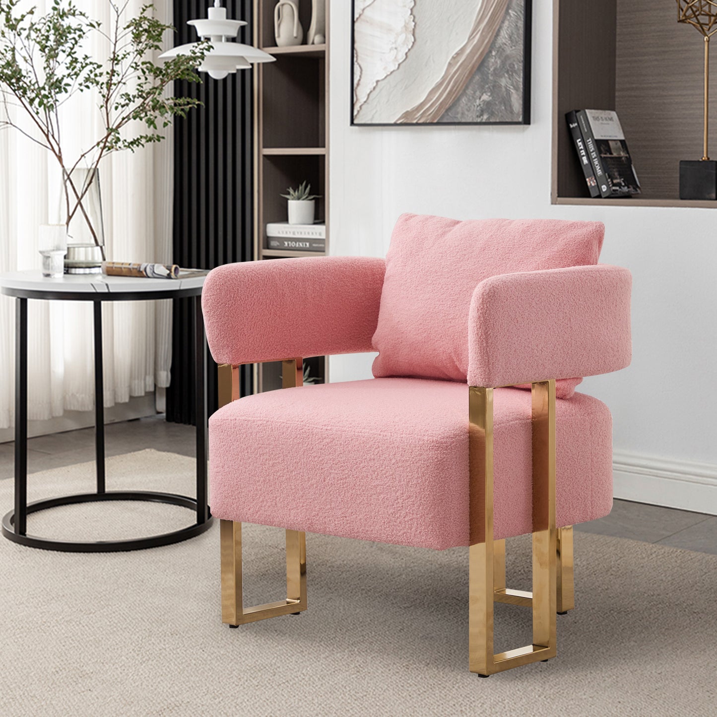 Lazzareschi Mid-Century Teddy Fleece Chair