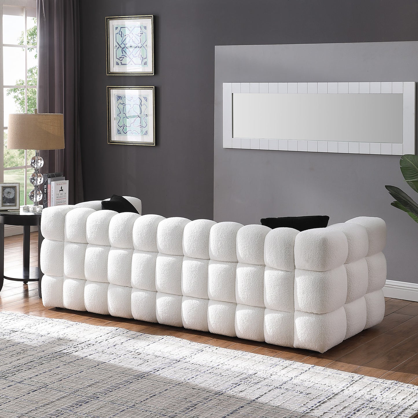 Silverleaf Contemporary Marshmallow Boucle Sofa