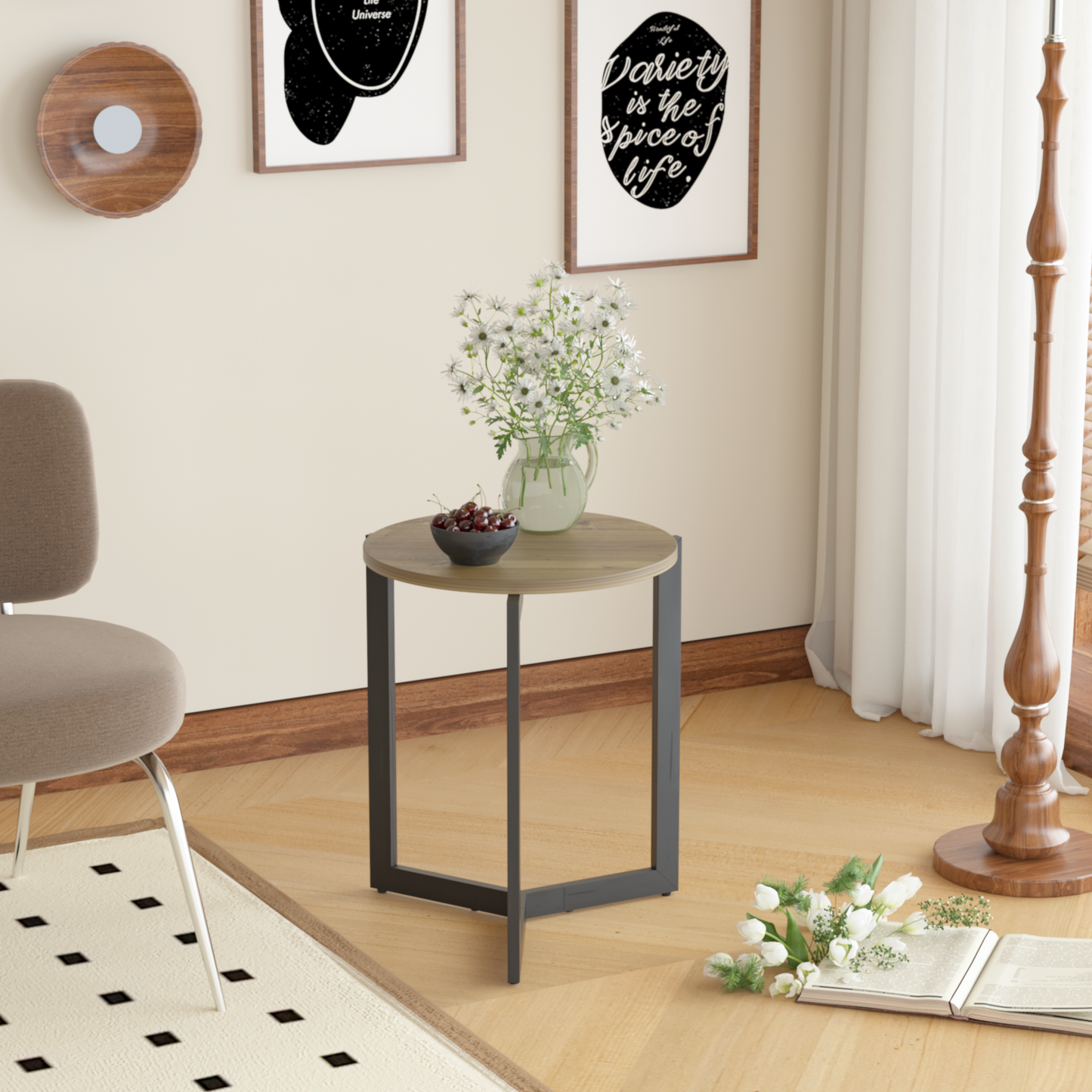 Bartholomew Modern Round Metal Accent Table