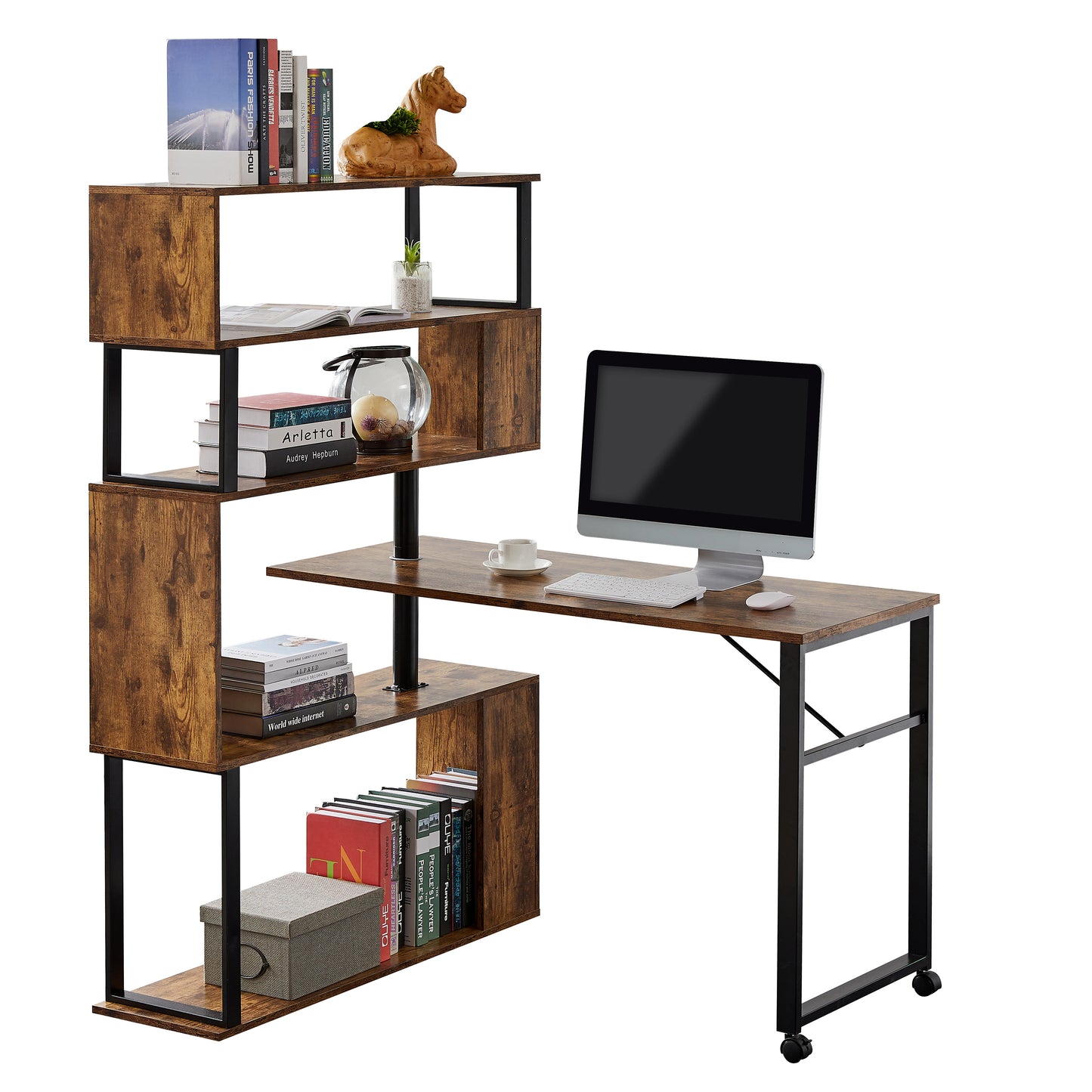 Somerset Modern Tiger L-Shaped Office Desk