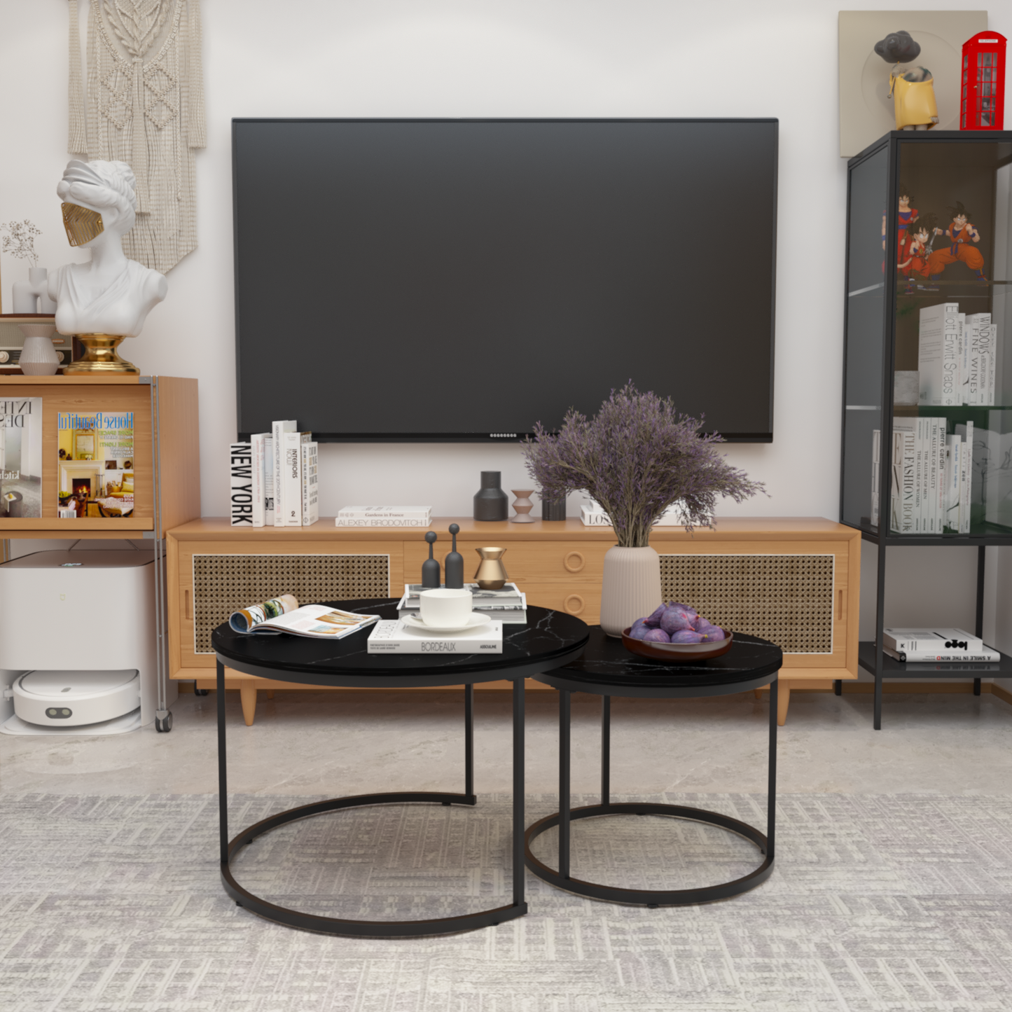 Irvington Contemporary Velvet Nesting Coffee Tables