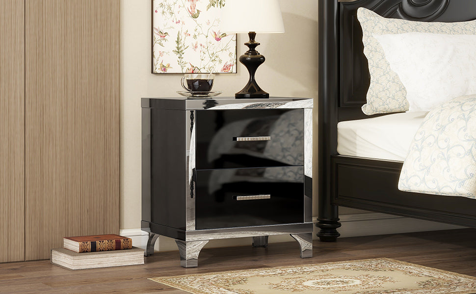 Silverleaf Modern Mirrored Nightstand