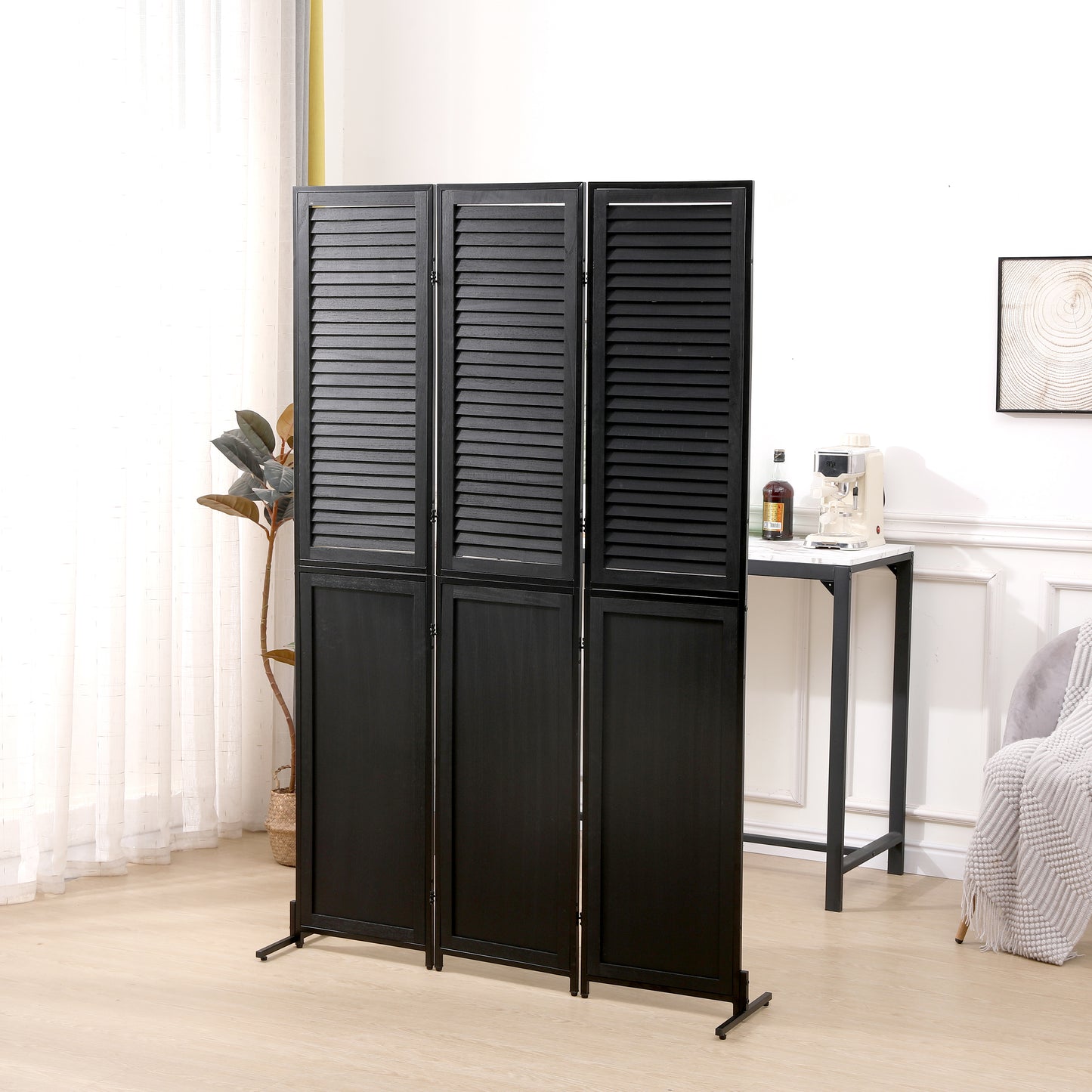 Westport Modern Wood Folding Privacy Screen