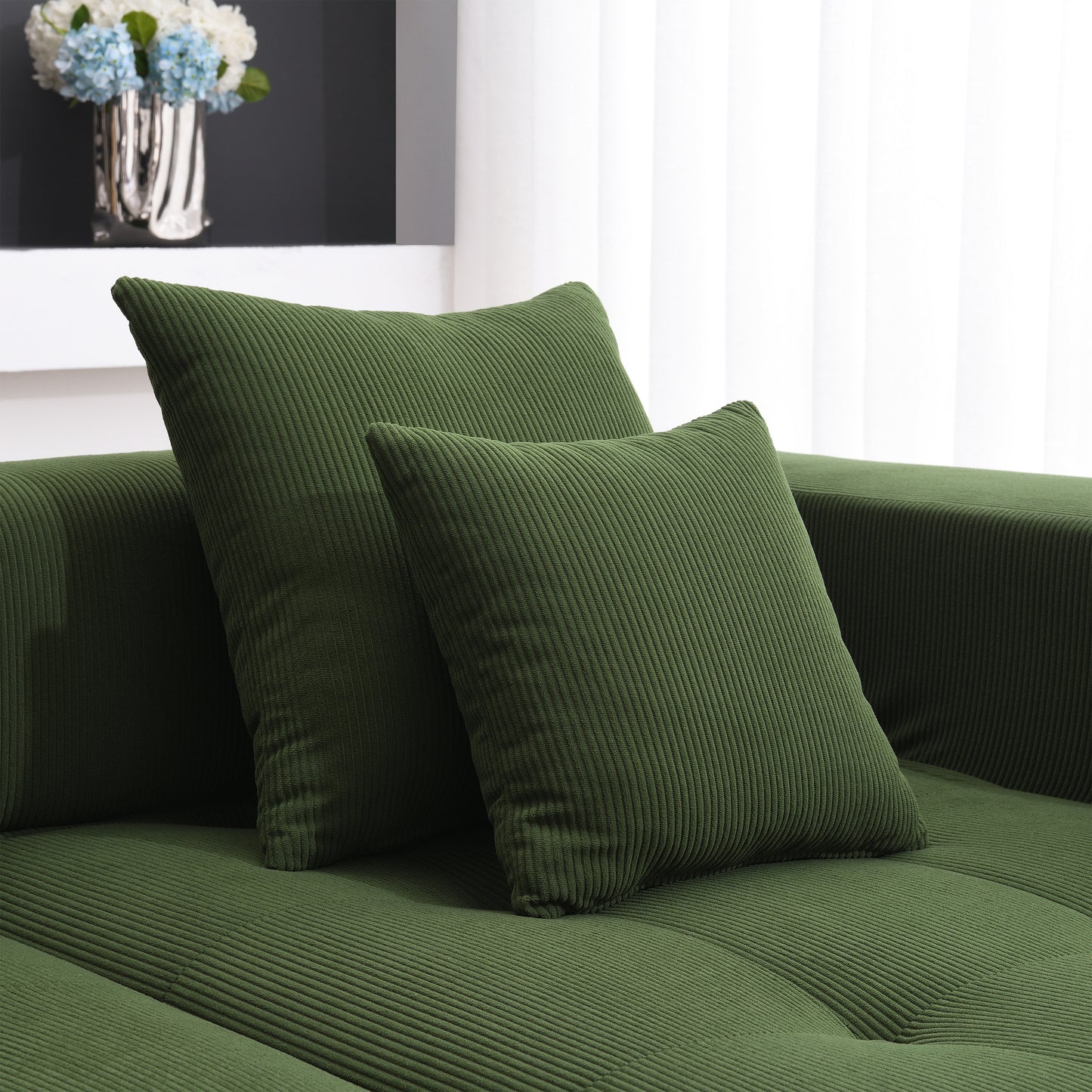 Eda Contemporary Modular Corduroy Sectional Sofa