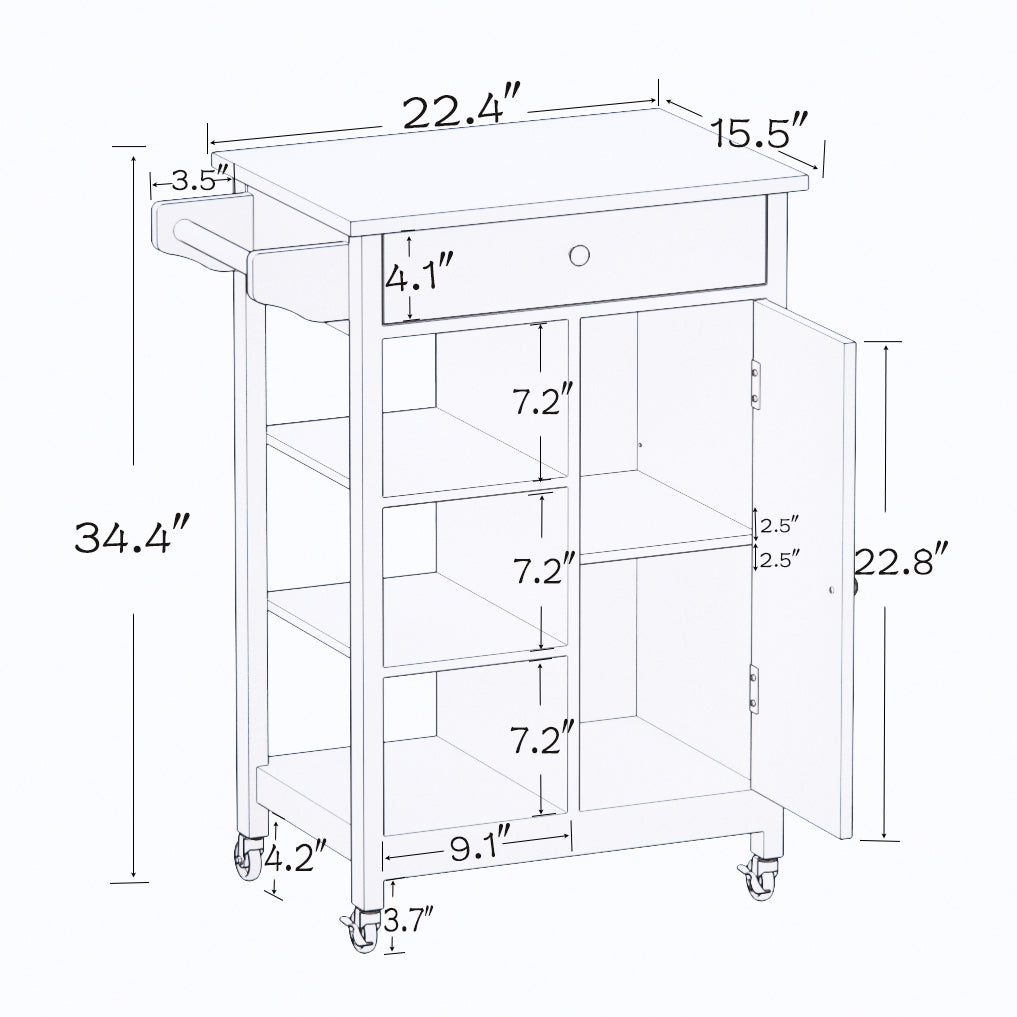 Westport Modern Kitchen Island Trolley Cart