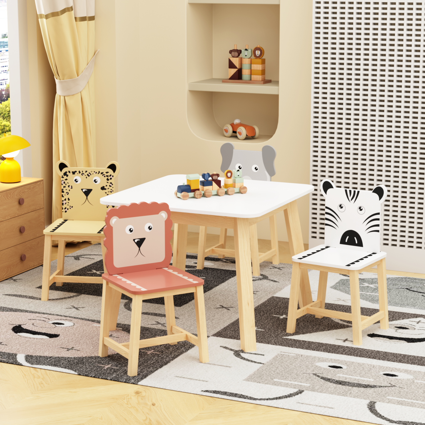 Lula Craftsman Kids Animal Table Set