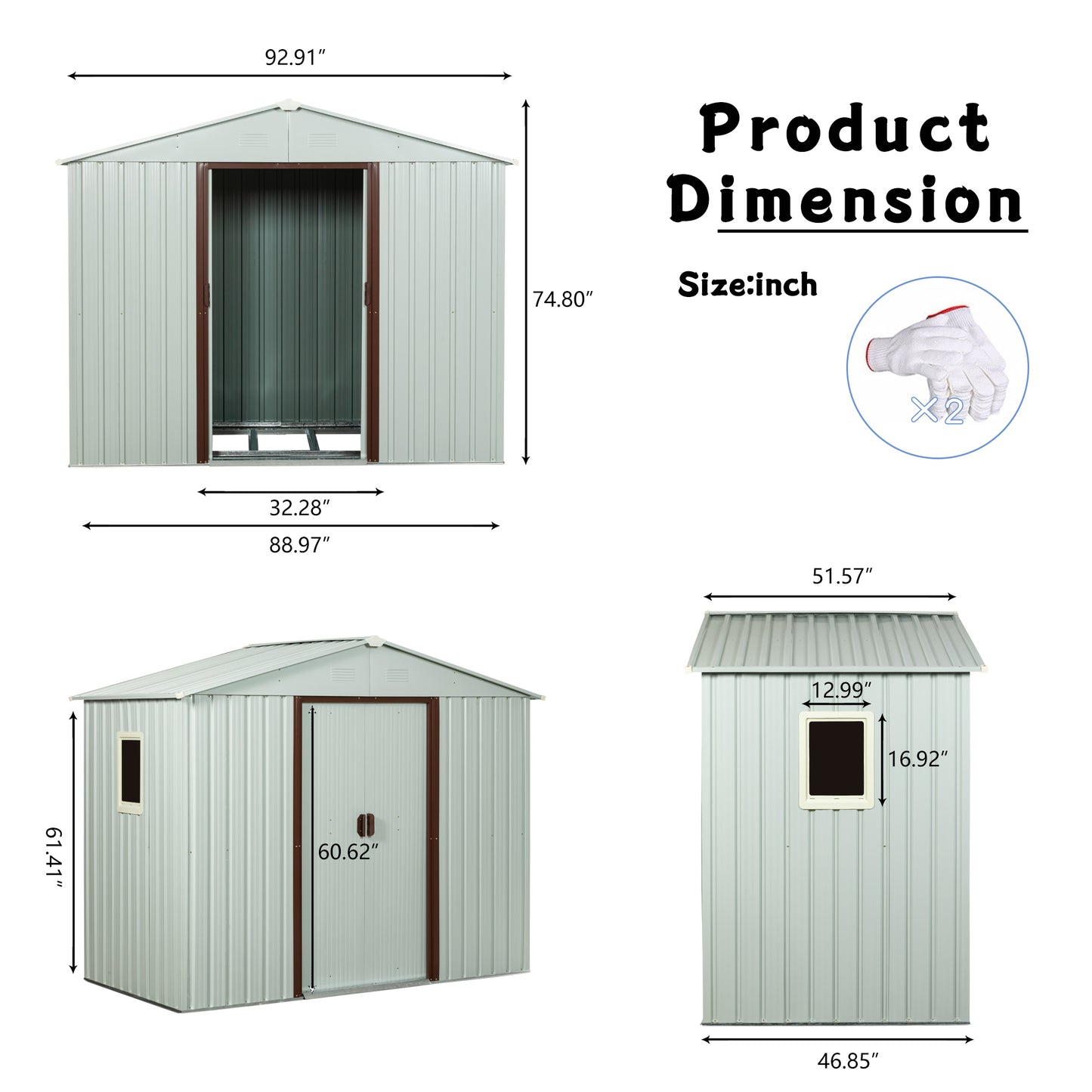 Ghivi Industrial Metal Storage Shed