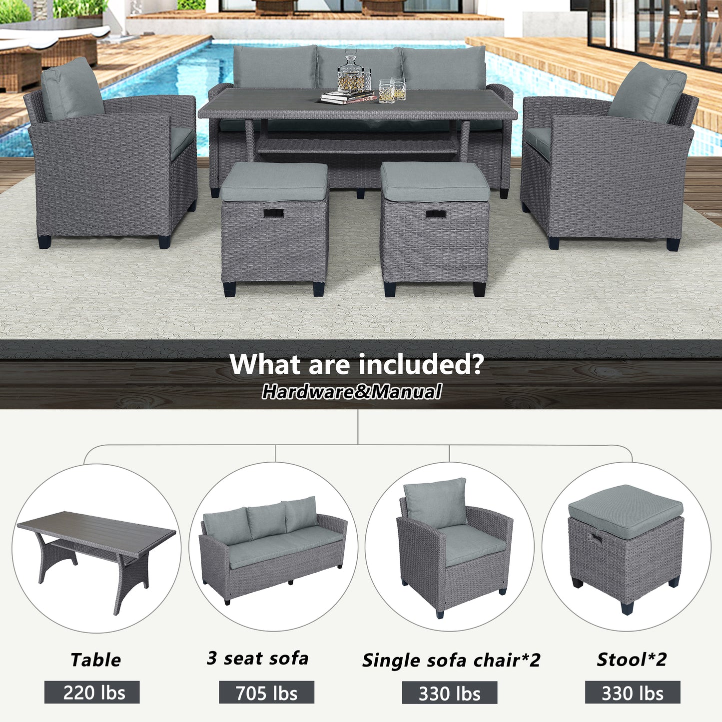 Ghivi Contemporary Rattan Outdoor Set
