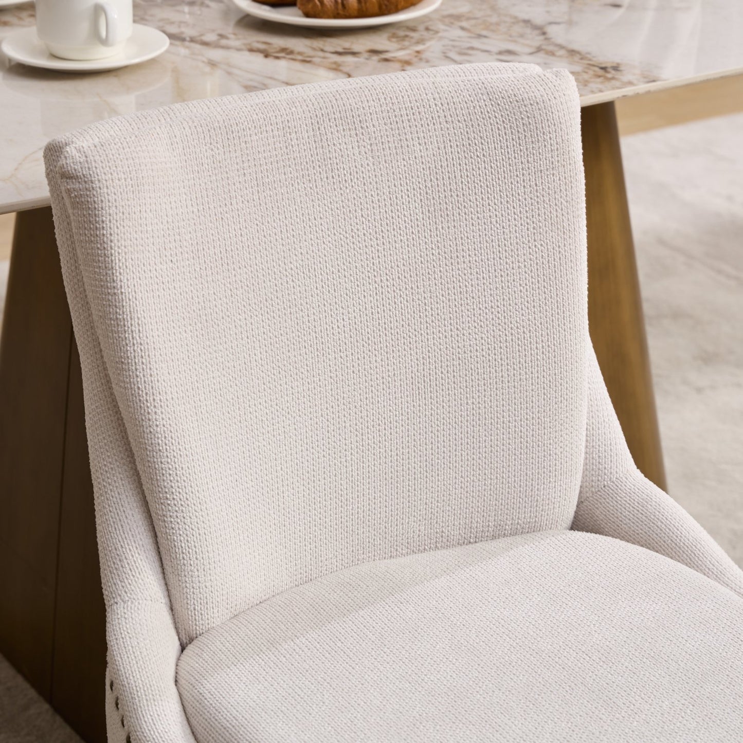 Calista Contemporary Double-layer Chenille Dining Chairs