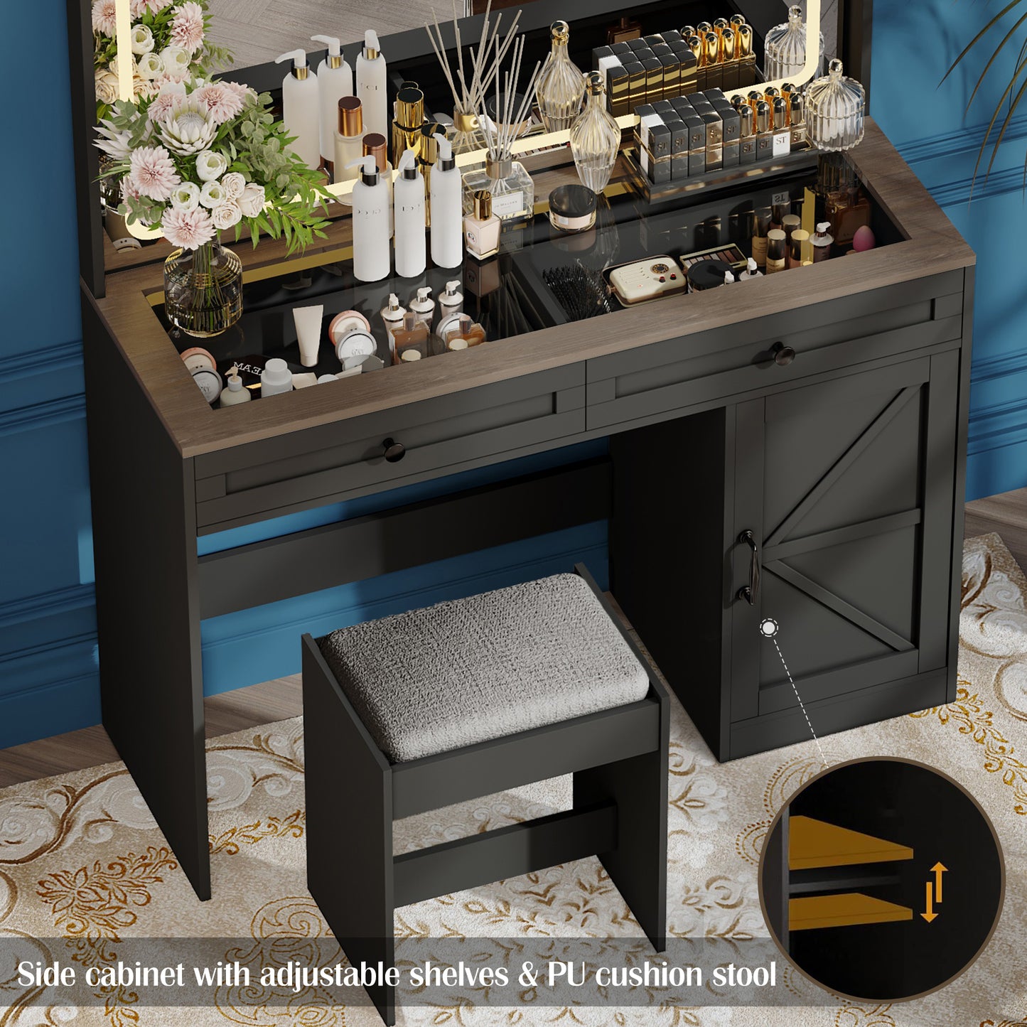 Irvington Craftsman Makeup Vanity