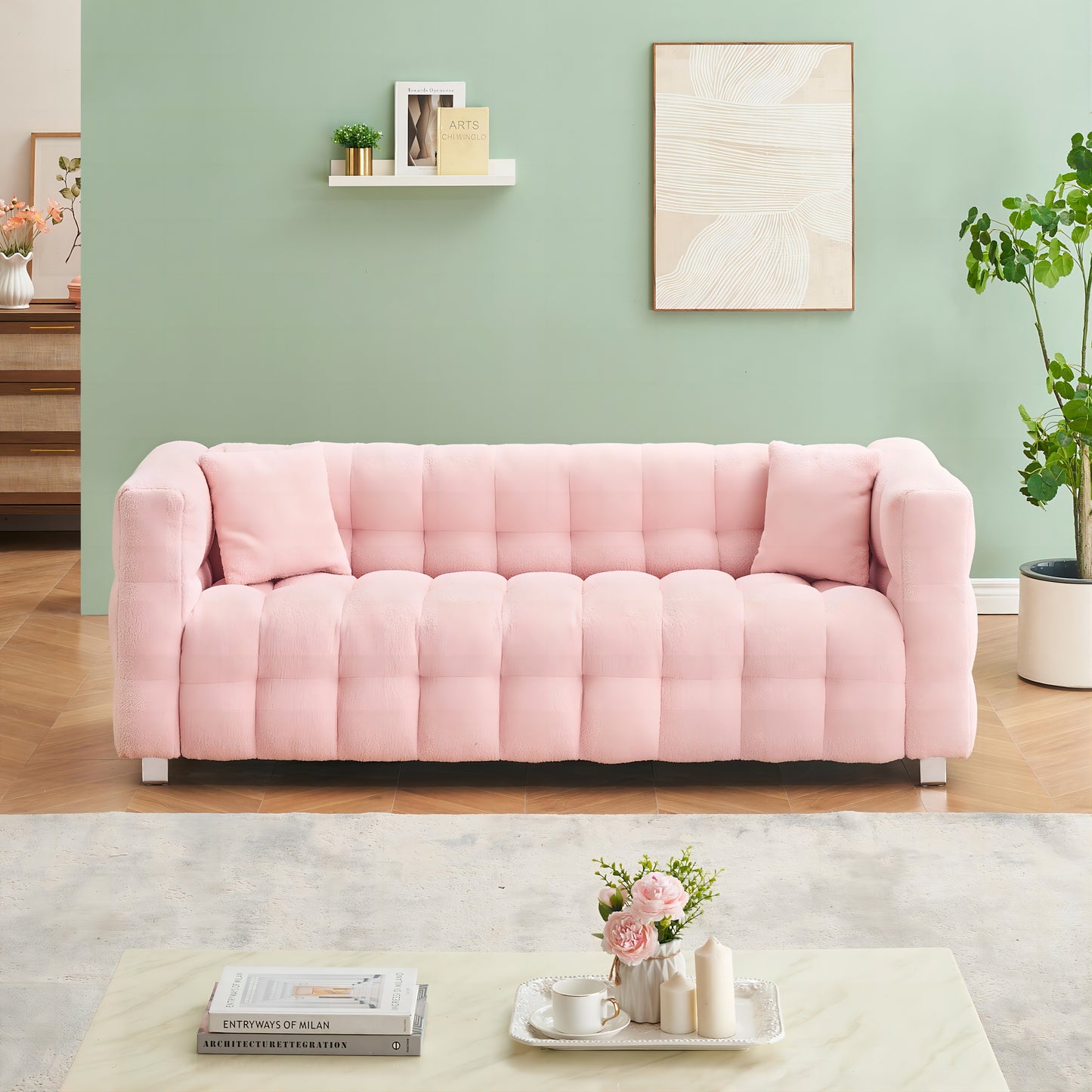 Luz Modern Teddy Fleece Sofa