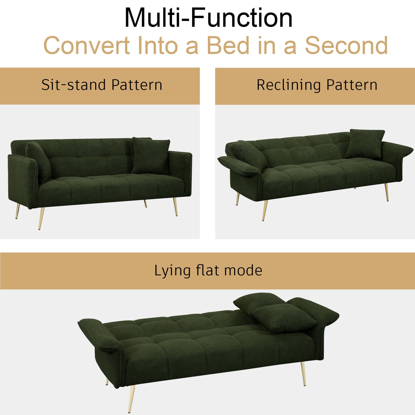 Marcel Contemporary Convertible Futon Sofa