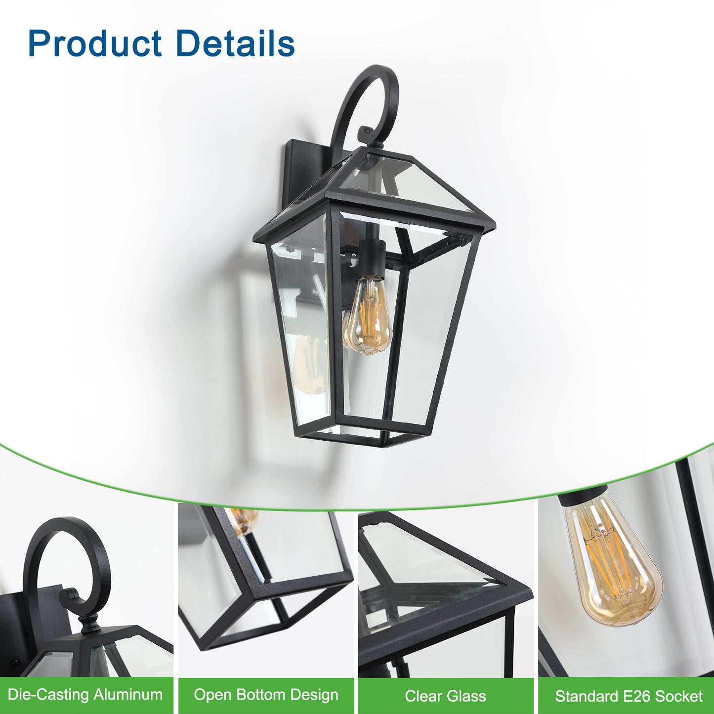 Warmsprings Modern Waterproof Wall Lamp