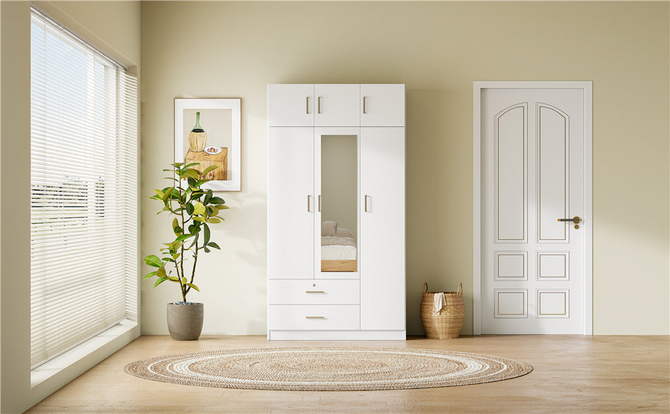 Elmcrest Contemporary Classic Mirror Wardrobe