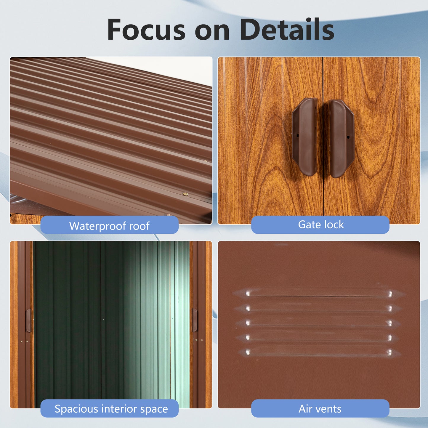 Marites Industrial Woodgrain Metal Storage