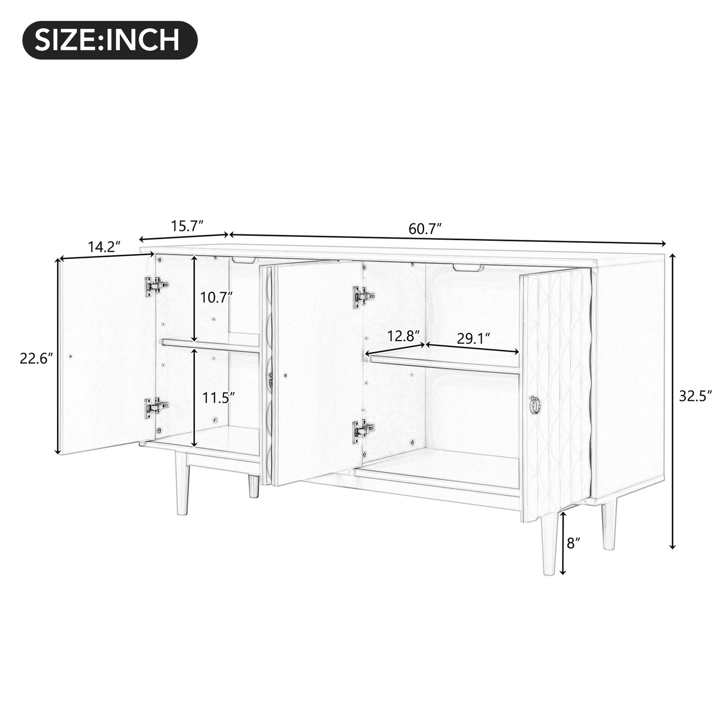 Calista Modern Elegant Simple Sideboard