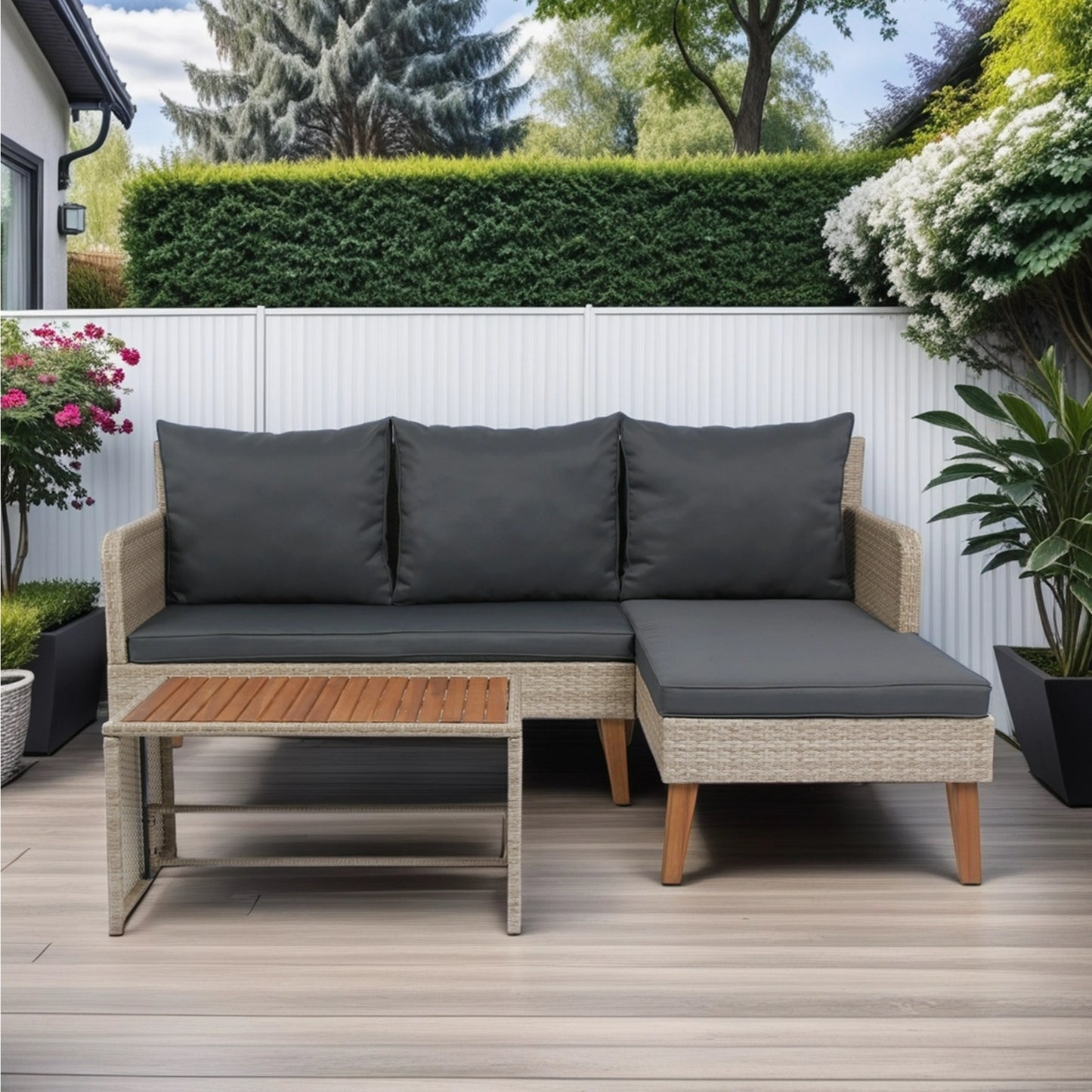 Bartholomew Modern Rattan Outdoor Sofa
