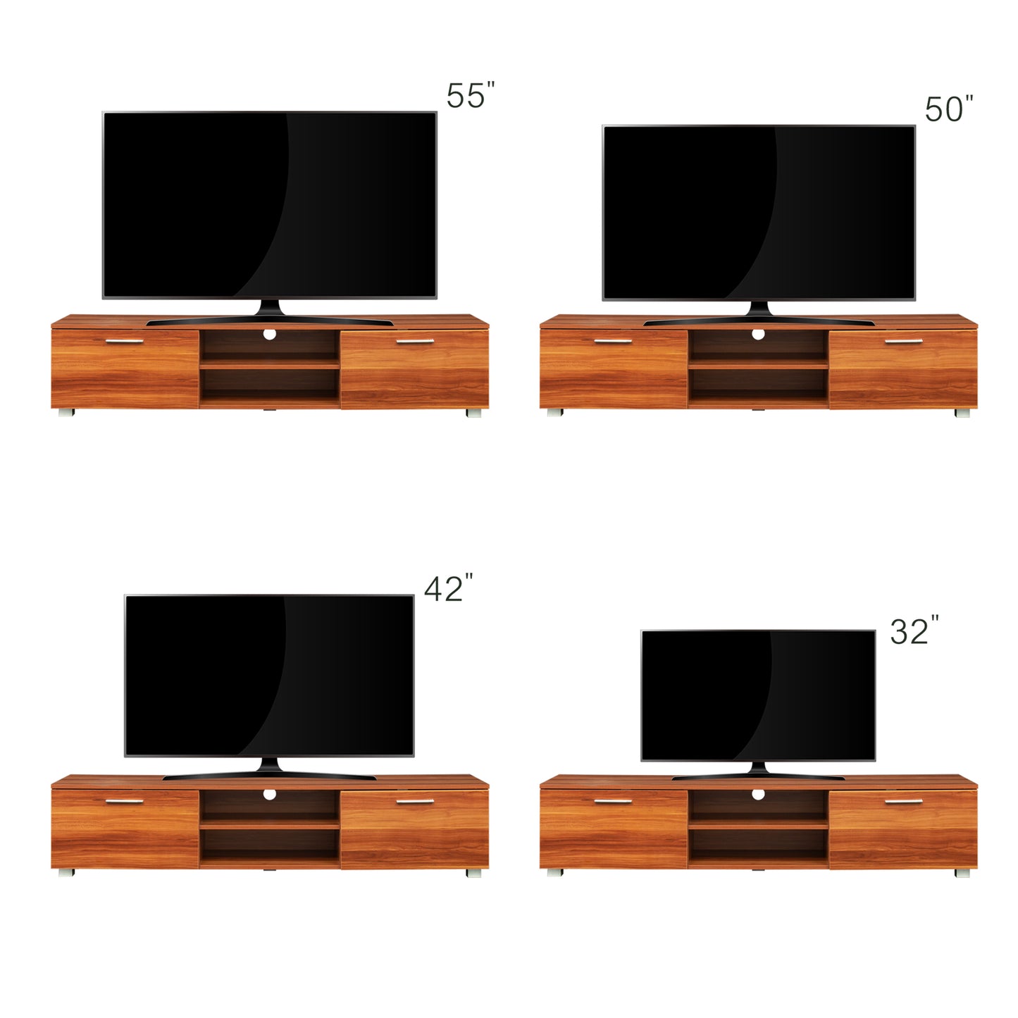 Emery Modern Walnut TV Stand Cabinet Entertainment