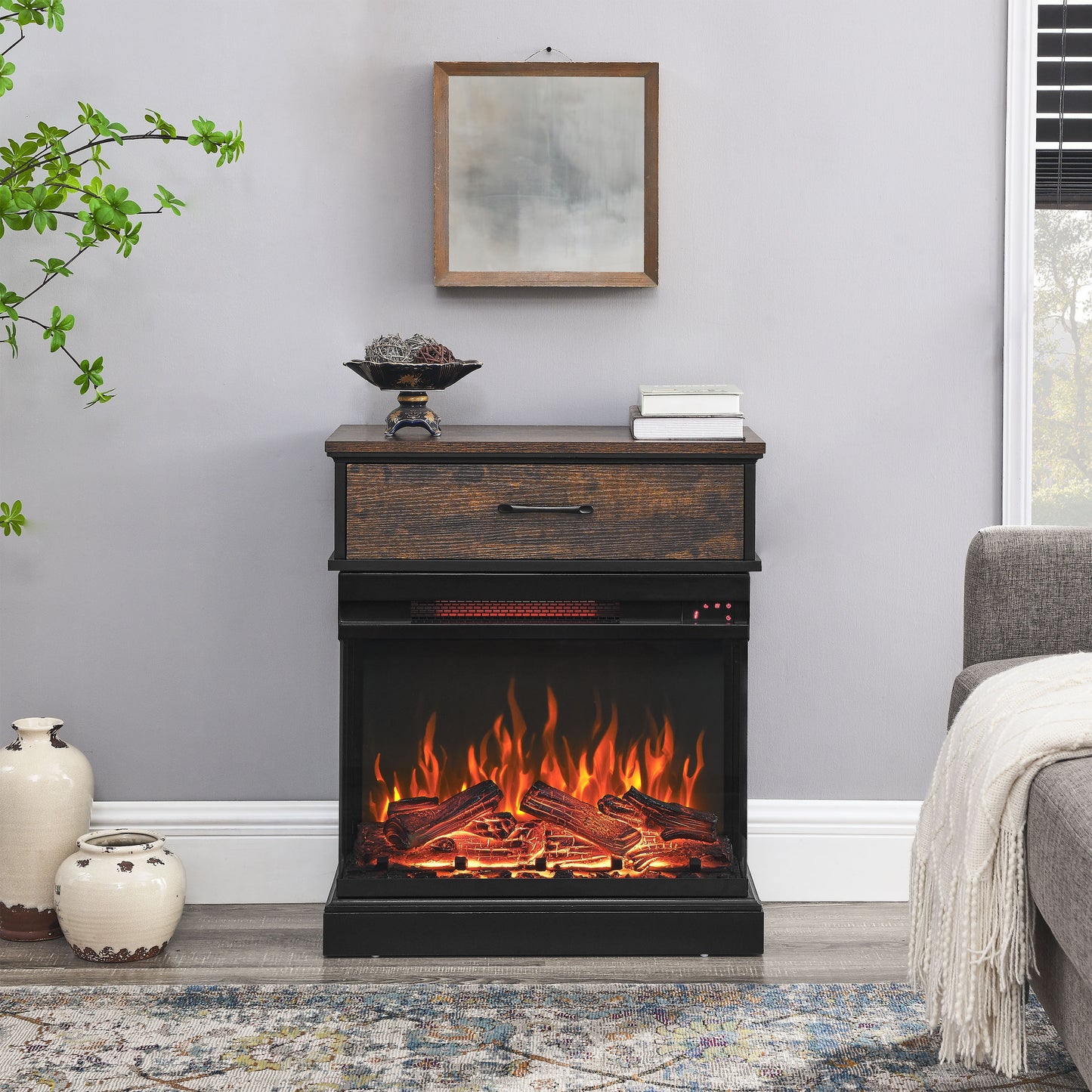 Westport Contemporary Glass Fireplace Table