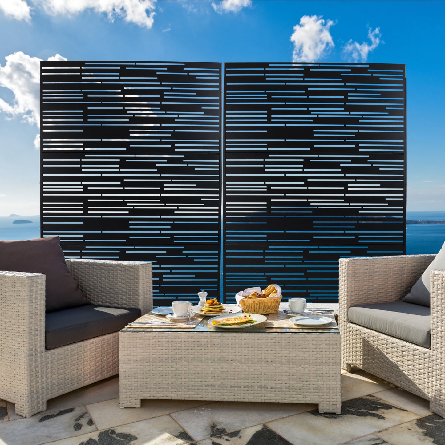 Calista Industrial Metal Privacy Screen