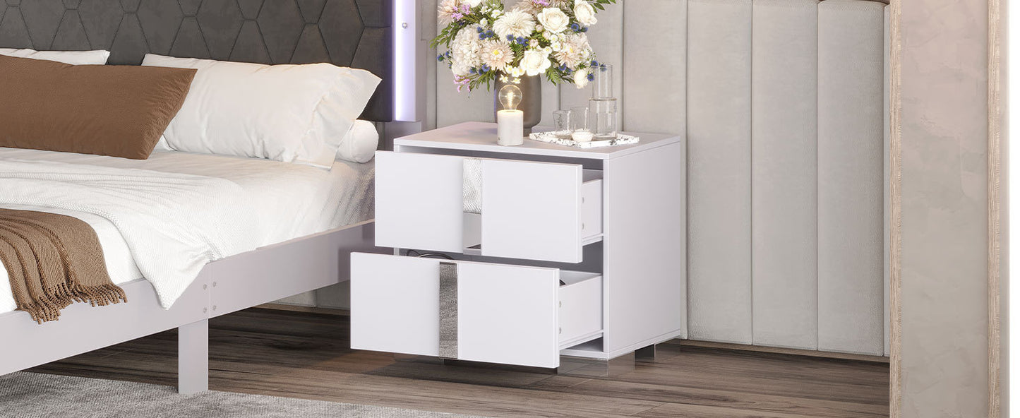 Mission Contemporary Mirrored Elegant Nightstand